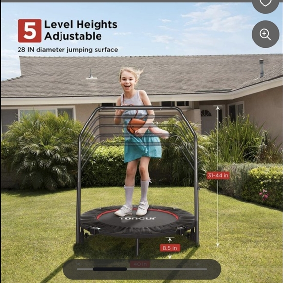 New Toncur Mini Trampoline 40" Foldable Trampoline for Kids Adults Fitness R… - Picture 2 of 4